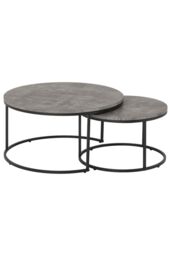 Seconique Athens Round Coffee Table Set in Charcoal - thumbnail 3