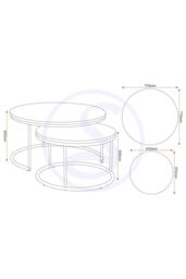 Seconique Athens Round Coffee Table Set in Charcoal - thumbnail 6