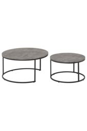 Seconique Athens Round Coffee Table Set in Charcoal - thumbnail 5