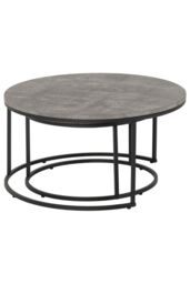 Seconique Athens Round Coffee Table Set in Charcoal - thumbnail 4