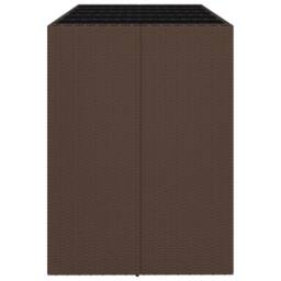 Berkfield Home Bar Table with Glass Top Brown 185x80x110 cm Poly Rattan - Size: 185 x 80 x 110 cm - thumbnail 4