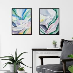 "Artery8 Set of 3 Abstract Flowers Pastel Colour Floral 12X16"" Wall Art Prints - Size: A4" - thumbnail 6