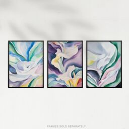 "Artery8 Set of 3 Abstract Flowers Pastel Colour Floral 12X16"" Wall Art Prints - Size: A4" - thumbnail 5