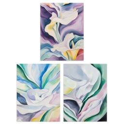 "Artery8 Set of 3 Abstract Flowers Pastel Colour Floral 12X16"" Wall Art Prints - Size: A4" - thumbnail 1