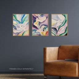 "Artery8 Set of 3 Abstract Flowers Pastel Colour Floral 12X16"" Wall Art Prints - Size: A4" - thumbnail 2