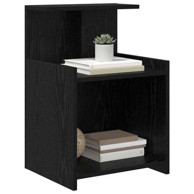 Berkfield Home Modern Bedside Cabinets 2-Pack Black Oak 40 x 35 x 60 cm Engineer - image 1