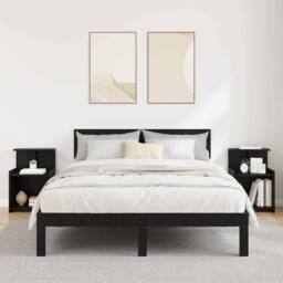 Berkfield Home Modern Bedside Cabinets 2-Pack Black Oak 40 x 35 x 60 cm Engineer - thumbnail 2