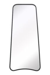 MirrorOutlet Black Metal Trapezoid Shape Framed Wall Mirror (122CM X 58CM) - Size: 1 Pack - thumbnail 5