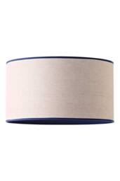 ValueLights Kiara Navy Blue Linen Woven Drum Easy Fit Ceiling Lamp Shade with Bulb - Size: Large - thumbnail 6