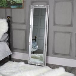 Melody Maison Tall Silver Wall / Leaner Mirror 47cm X 142cm in Metallic Silver - Size: 47 cm X 142 cm - thumbnail 2