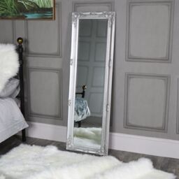 Melody Maison Tall Silver Wall / Leaner Mirror 47cm X 142cm in Metallic Silver - Size: 47 cm X 142 cm - thumbnail 4