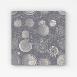 Warren Reed - Designer Sun & Moon in Grey Canvas - Size: w10 inch x h10 inch - thumbnail 1
