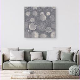 Warren Reed - Designer Sun & Moon in Grey Canvas - Size: w10 inch x h10 inch - thumbnail 4