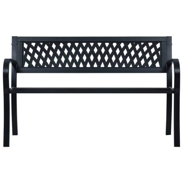 Berkfield Home Garden Bench 125 cm Black Steel - image 1