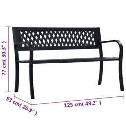 Berkfield Home Garden Bench 125 cm Black Steel - thumbnail 8