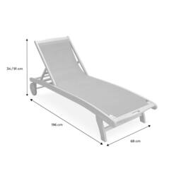 sweeek Pair Of Wooden & Textilene Sun Loungers in Grey - thumbnail 5