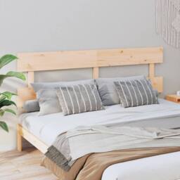 Berkfield Home Bed Headboard 204x3x81 cm Solid Wood Pine in Light Tan - Size: 204 x 3 x 81 cm - thumbnail 2