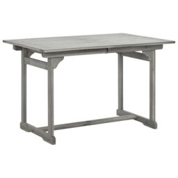 Berkfield Home Garden Dining Table (120-170)x80x75 cm Solid Acacia Wood in Grey - thumbnail 3