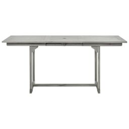 Berkfield Home Garden Dining Table (120-170)x80x75 cm Solid Acacia Wood in Grey - thumbnail 5