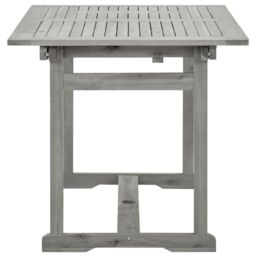 Berkfield Home Garden Dining Table (120-170)x80x75 cm Solid Acacia Wood in Grey - thumbnail 6