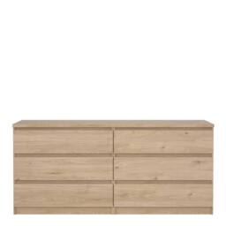 Wyld Haus Budapest Wide Chest 6 Drawers Natural Oak Effect - thumbnail 3