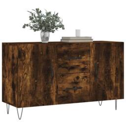 Berkfield Home Sideboard Smoked Oak 100x36x60 cm Engineered Wood in Brown - Size: 100 x 36 x 60 cm - thumbnail 3