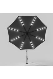 Garden Sanctuary Garden Solar LED Lighted Patio Parasol in Dark Grey - thumbnail 4