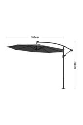 Garden Sanctuary Garden Solar LED Lighted Patio Parasol in Dark Grey - thumbnail 6