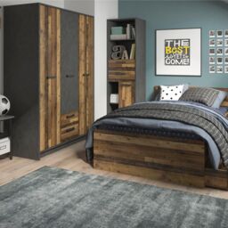 Furniture To Go Brooklyn 3 Door Wardrobe with 2 Drawers in Walnut - thumbnail 3