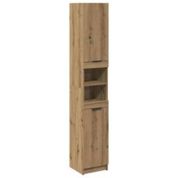 Berkfield Home Durable Bathroom Cabinet Artisan Oak 32x34x188.5 cm Engineered Wood in Brown - thumbnail 3