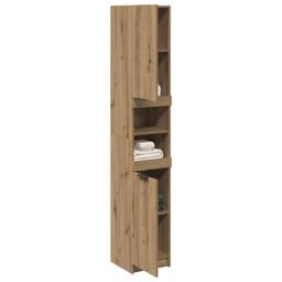 Berkfield Home Durable Bathroom Cabinet Artisan Oak 32x34x188.5 cm Engineered Wood in Brown - thumbnail 1