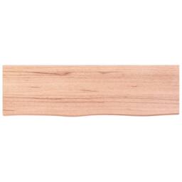 Berkfield Home Wall Shelf Light Brown 100x30x2 cm Treated Solid Wood Oak - Size: 100 x 30 x 2 cm - thumbnail 3
