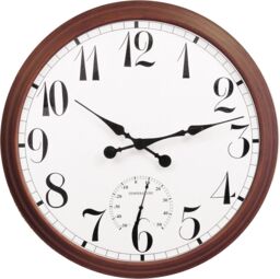 Primrose Outdoor Garden Clock With Thermometer & Metal Casing Brown Big Time 90cm - thumbnail 3