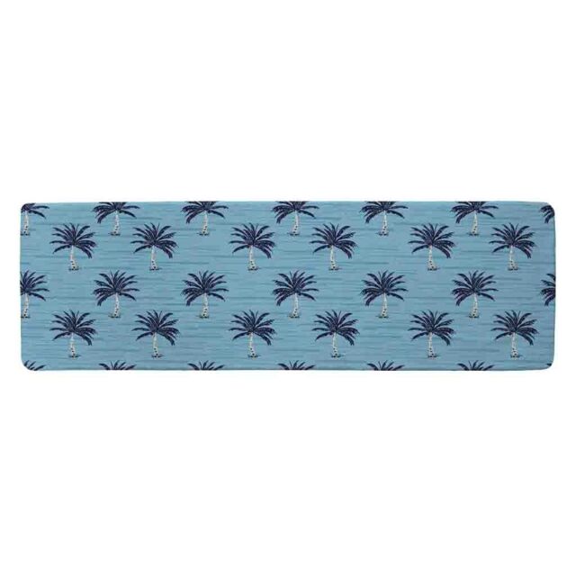 Benjamin Tate Design Palm Trees On Blue Runner Rug in Natural - Size: 67 cm x 230 cm - image 1