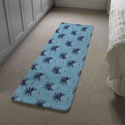 Benjamin Tate Design Palm Trees On Blue Runner Rug in Natural - Size: 67 cm x 230 cm - thumbnail 4