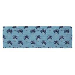 Benjamin Tate Design Palm Trees On Blue Runner Rug in Natural - Size: 67 cm x 230 cm - thumbnail 1