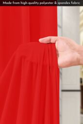Neel Blue 3x3 Metres Spandex Backdrop Curtain, Wrinkle-Free Polyester Fabric Backdrop Panel in Red - thumbnail 5