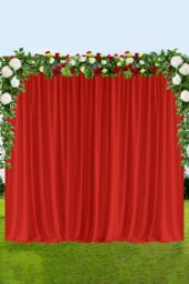 Neel Blue 3x3 Metres Spandex Backdrop Curtain, Wrinkle-Free Polyester Fabric Backdrop Panel in Red - thumbnail 7
