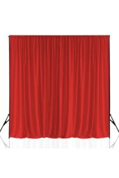 Neel Blue 3x3 Metres Spandex Backdrop Curtain, Wrinkle-Free Polyester Fabric Backdrop Panel in Red - thumbnail 1