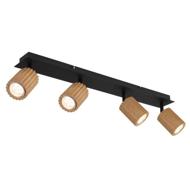 Netlighting Wenzel Ceiling Spotlight Bar Matt Black 4x GU10 - image 1