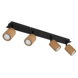 Netlighting Wenzel Ceiling Spotlight Bar Matt Black 4x GU10 - thumbnail 2