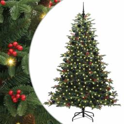 Berkfield Home Artificial Christmas Tree with 300 LEDs with Stand Green 240 cm - thumbnail 2