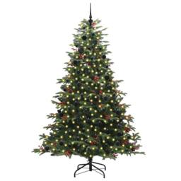 Berkfield Home Artificial Christmas Tree with 300 LEDs with Stand Green 240 cm - thumbnail 3