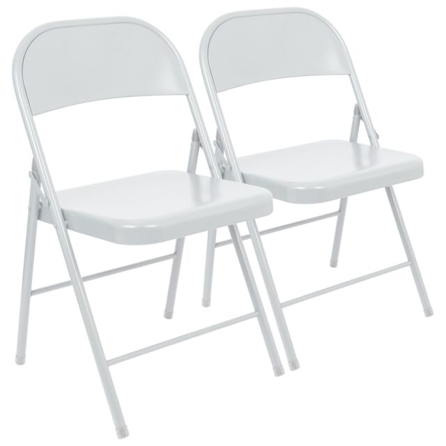 Harbour Housewares Metal Folding Chair - Pack of 2 in White - image 1