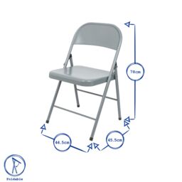 Harbour Housewares Metal Folding Chair - Pack of 2 in White - thumbnail 3