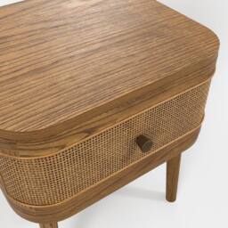 Wyld Haus Pasadena Natural Wood & Rattan Bedside Table 1 Drawer - thumbnail 6