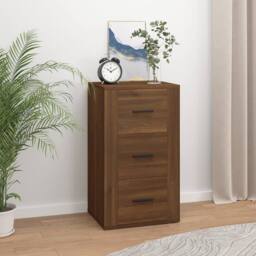 Berkfield Home Sideboard Brown Oak 40x33x70 cm Engineered Wood - Size: 40 x 33 x 70 cm - thumbnail 2