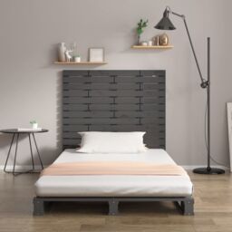 Berkfield Home Wall Headboard Grey 106x3x91.5 cm Solid Wood Pine - thumbnail 3