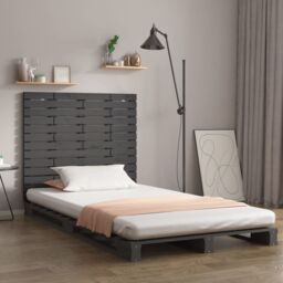 Berkfield Home Wall Headboard Grey 106x3x91.5 cm Solid Wood Pine - thumbnail 1