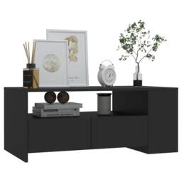 Berkfield Home Coffee Table Black 102x55x42 cm Engineered Wood - Size: 102 x 55 x 42 cm - thumbnail 6